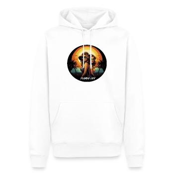 Floride Vie Vie Plage Soleil Palmiers Femmes - Sweat à capuche Premium bio Homme - blanc - Devant - Nico (187cm)