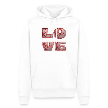 Amour - Sweat à capuche Premium bio Homme - blanc - Devant - Nico (187cm)