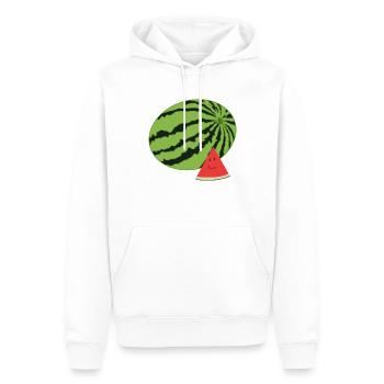 Happy Wassermelone - Männer Premium Bio Hoodie - Weiß - Vorne - Nico (187cm)