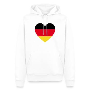 Germany Heart - Fans du Championnat d’Europe - Sweat à capuche Premium bio Homme - blanc - Devant - Nico (187cm)