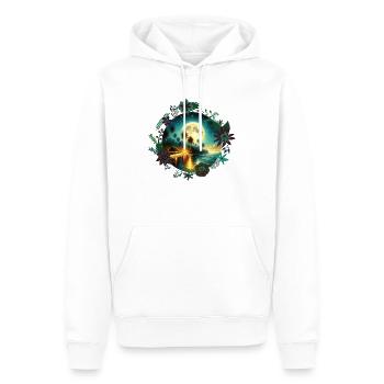 Ambiance estivale - Sweat à capuche Premium bio Homme - blanc - Devant - Nico (187cm)