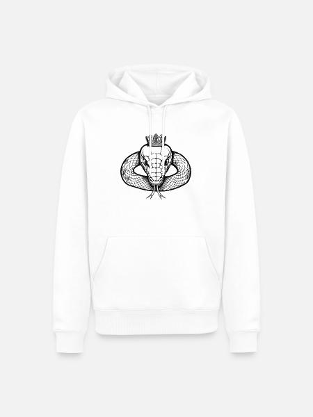Crowned Black & White Serpent - Men’s Premium Organic Hoodie - white