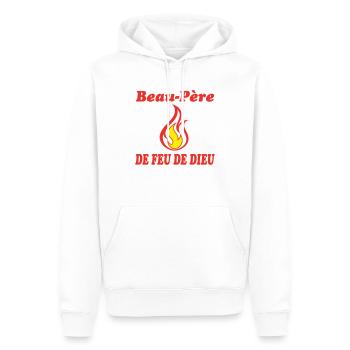 Father-in-law OF GOD'S FIRE - Men’s Premium Organic Hoodie - white - Front - Nico (187cm)
