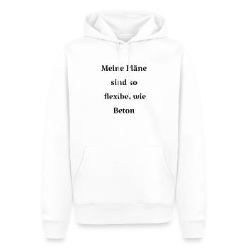 Selbstironische Sprüche - Männer Premium Bio Hoodie - Weiß - Vorne - Nico (187cm)