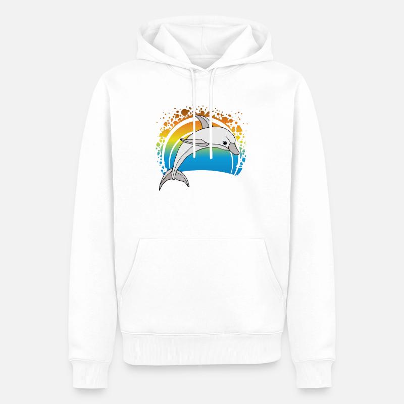 Delfin - Männer Premium Bio Hoodie - Weiß