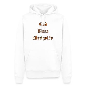 Que Dieu bénisse les soucis - Sweat à capuche Premium bio Homme - blanc - Devant - Nico (187cm)