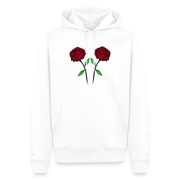 rosen - Männer Premium Bio Hoodie - Weiß - Vorne - Nico (187cm)