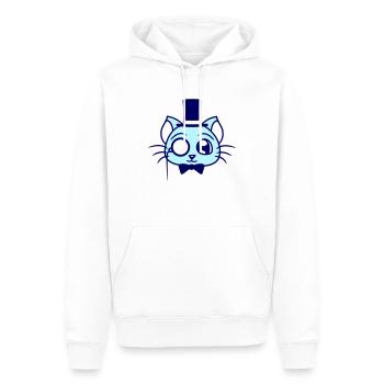 Sir Cat Gentleman Chapeau haut de forme Monocle Rich Gentleman - Sweat à capuche Premium bio Homme - blanc - Devant - Nico (187cm)