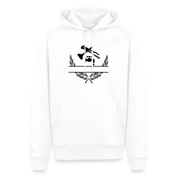 Pfeifenreiniger Rohrzange im Lorbeerkranz - Männer Premium Bio Hoodie - Weiß - Vorne - Nico (187cm)