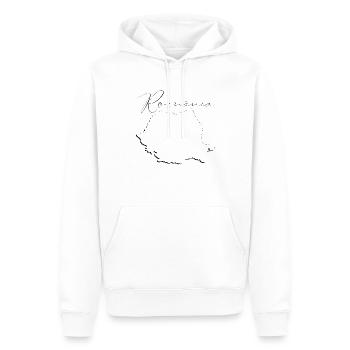 Carte de la Roumanie comme contour RO - Sweat à capuche Premium bio Homme - blanc - Devant - Nico (187cm)