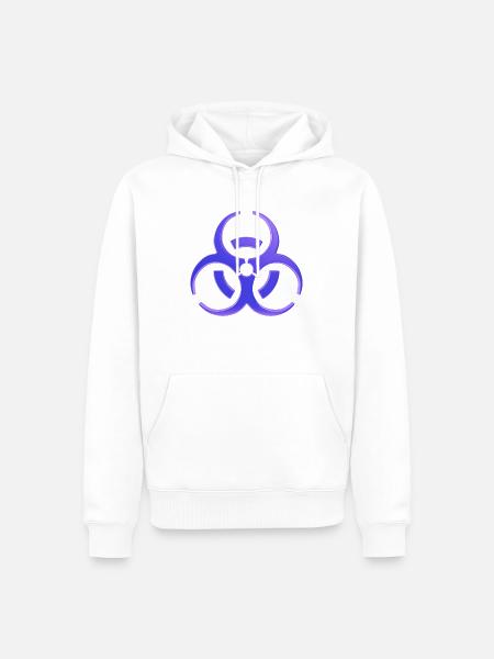 Warndesign für Biogefährdungssymbole - Männer Premium Bio Hoodie - Weiß