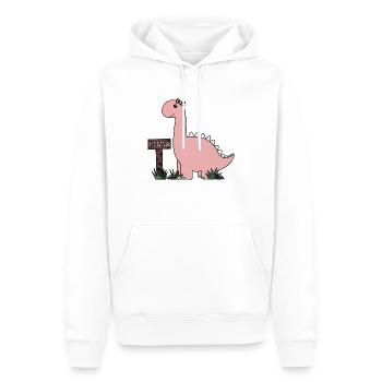 Dino Emma - Men’s Premium Organic Hoodie - white - Front - Nico (187cm)