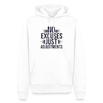 Keine Ausreden Mindset Motivierendes Sprichwort - Männer Premium Bio Hoodie - Weiß - Vorne - Nico (187cm)