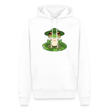 Grenouille mignonne avec chapeau - Sweat à capuche Premium bio Homme - blanc - Devant - Nico (187cm)