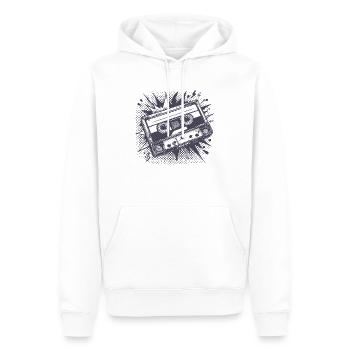 Tape Kasi - Männer Premium Bio Hoodie - Weiß - Vorne - Nico (187cm)