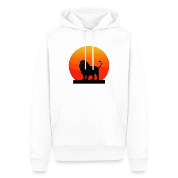 Lion au lever du soleil - Sweat à capuche Premium bio Homme - blanc - Devant - Nico (187cm)