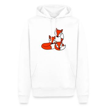 3 Füchse Freunde Familie Drei Kinder Crew Team Süß - Männer Premium Bio Hoodie - Weiß - Vorne - Nico (187cm)
