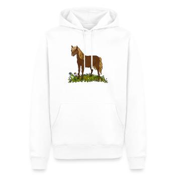 Cheval - Sweat à capuche Premium bio Homme - blanc - Devant - Nico (187cm)