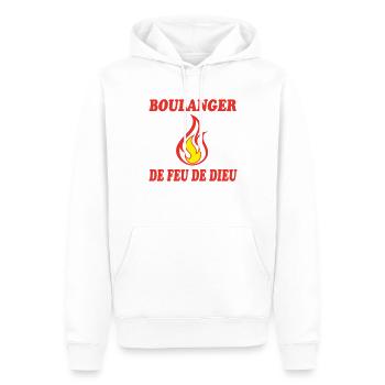 BOULANGER DE FEU DE DIEU - Sweat à capuche Premium bio Homme - blanc - Devant - Nico (187cm)