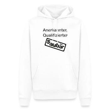 Saubär - Männer Premium Bio Hoodie - Weiß - Vorne - Nico (187cm)