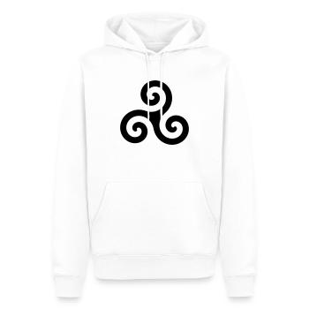 triskele symbol spiral - Men’s Premium Organic Hoodie - white - Front - Nico (187cm)