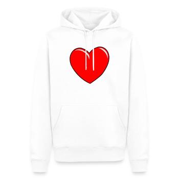 Cartoon-Herz - Männer Premium Bio Hoodie - Weiß - Vorne - Nico (187cm)