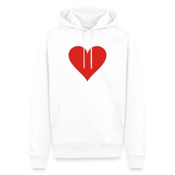 Heart, le cœur, l'amour, la Saint-Valentin, Saint - Sweat à capuche Premium bio Homme - blanc - Devant - Nico (187cm)
