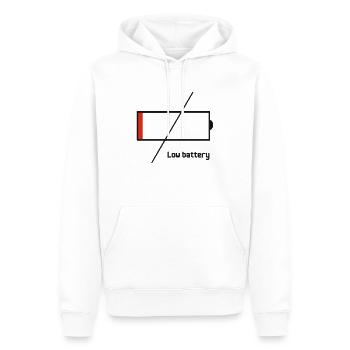 low_battery - Sweat à capuche Premium bio Homme - blanc - Devant - Nico (187cm)