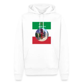 J’adore Burano - Sweat à capuche Premium bio Homme - blanc - Devant - Nico (187cm)
