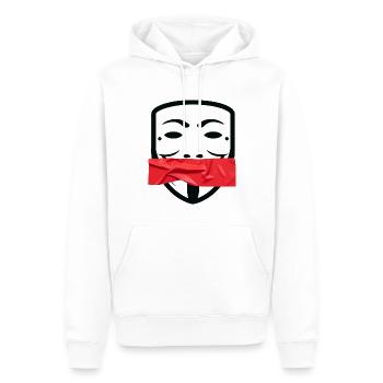 KNZLRMT – red taped - Männer Premium Bio Hoodie - Weiß - Vorne - Nico (187cm)