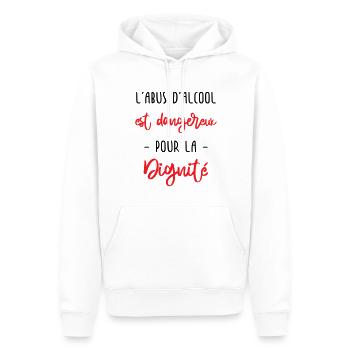 l'abus d'alcool est dangereux pour la dignité - Sweat à capuche Premium bio Homme - blanc - Devant - Nico (187cm)
