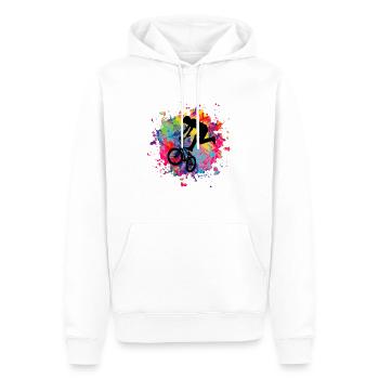 BMX Splash - Men’s Premium Organic Hoodie - white - Front - Nico (187cm)