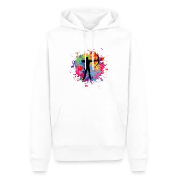 Archerie - Sweat à capuche Premium bio Homme - blanc - Devant - Nico (187cm)
