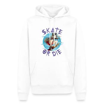 Skate or Die Skateboarder Anime Girl - Sweat à capuche Premium bio Homme - blanc - Devant - Nico (187cm)