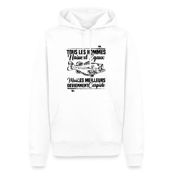 Les meilleurs deviennent carpiste - Sweat à capuche Premium bio Homme - blanc - Devant - Nico (187cm)