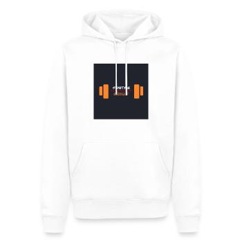 Gymstyle Company Logo - Männer Premium Bio Hoodie - Weiß - Vorne - Nico (187cm)