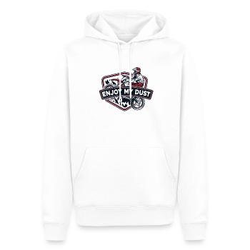 Enjoy My Dust Racing Supermoto Motorradfahrer - Männer Premium Bio Hoodie - Weiß - Vorne - Nico (187cm)