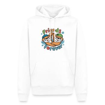 Zwei lachende Ottern Freunde für immer - Männer Premium Bio Hoodie - Weiß - Vorne - Nico (187cm)