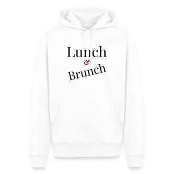 luch brunch - Men’s Premium Organic Hoodie - white - Front - Nico (187cm)