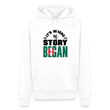 Bangladesh Bangladesh Citation du drapeau bangladais - Sweat à capuche Premium bio Homme - blanc - Devant - Nico (187cm)