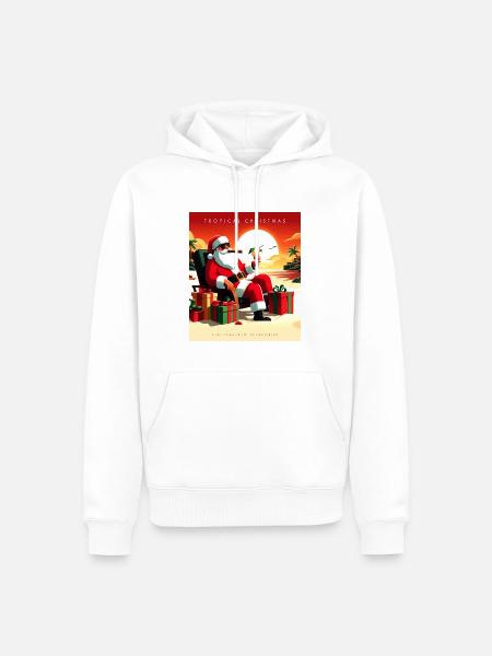 Weihnachtsmann in den Tropen. - Männer Premium Bio Hoodie - Weiß