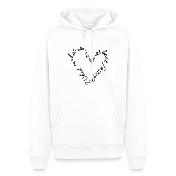 Qu’est-ce qui fait battre votre cœur plus vite? - Sweat à capuche Premium bio Homme - blanc - Devant - Nico (187cm)