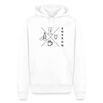 Bombardino - Männer Premium Bio Hoodie - Weiß - Vorne - Nico (187cm)