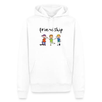 Retour à l’école - Sweat à capuche Premium bio Homme - blanc - Devant - Nico (187cm)