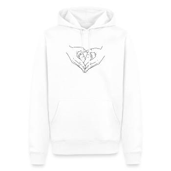 Pieds de bébé dans le cœur - Sweat à capuche Premium bio Homme - blanc - Devant - Nico (187cm)
