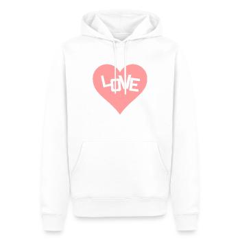 Love Liebe Herz - Männer Premium Bio Hoodie - Weiß - Vorne - Nico (187cm)