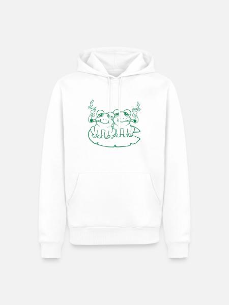 Kiffer 2 Frösche Freunde - Männer Premium Bio Hoodie - Weiß
