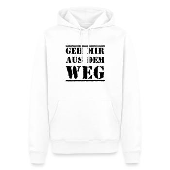 Geh mir aus dem Weg - Männer Premium Bio Hoodie - Weiß - Vorne - Nico (187cm)