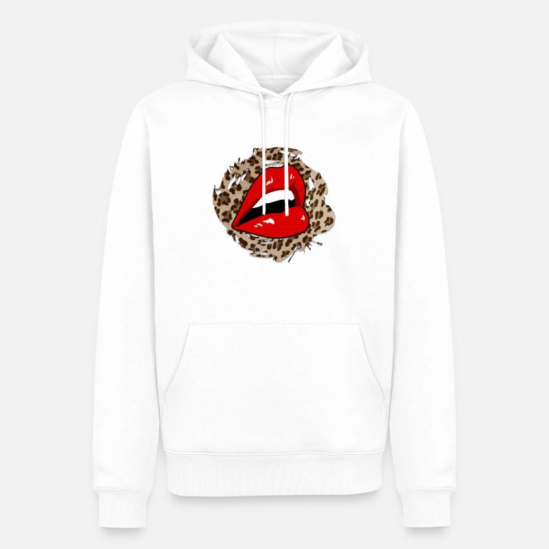 Lèvres de léopard - Sweat à capuche Premium bio Homme - blanc