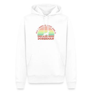 All I Need Is Love And A Doberman, T-Shirt - Männer Premium Bio Hoodie - Weiß - Vorne - Nico (187cm)